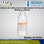 Solución de calibración de conductividad 1413 uS/cm Hanna Instruments de 500 ml modelo HI 7031L.