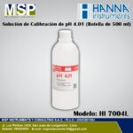 Solución de calibración de pH 4.01 Hanna Instruments de 500 ml modelo HI 7004L.