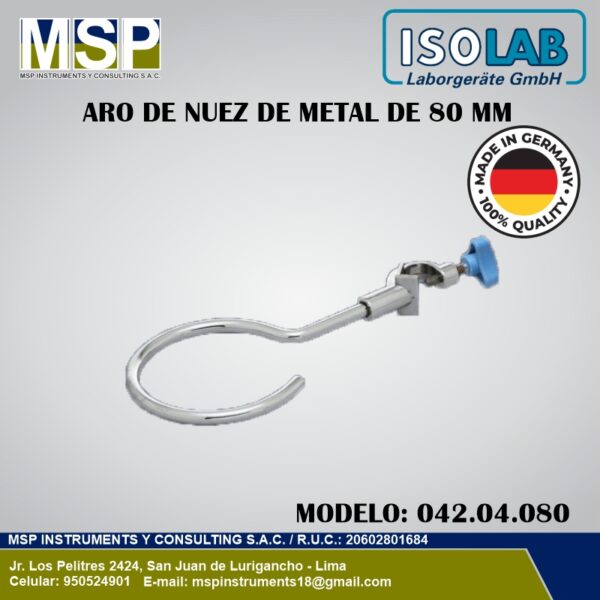 Aro de nuez de metal de 80 mm ISOLAB modelo 042.04.080.