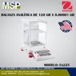 Balanza analítica semi-micro OHAUS modelo EX225D de 120 gr x 0.00001 gr de MSP Instrumentos.
