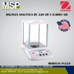 Balanza analítica OHAUS modelo PX224 de 220 gr x 0.0001 gr de MSP Instrumentos.