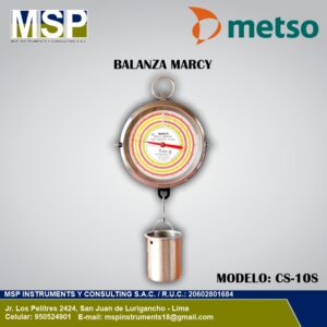 Balanza Marcy Metso modelo CS-10S para densidad de pulpa por MSP Instruments.