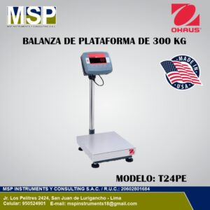 Balanza de plataforma OHAUS T24PE de 300 kg MSP Instrumentos.