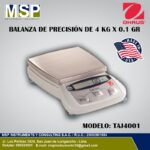 Balanza de precisión OHAUS modelo TAJ4001 de 4 kg x 0.1 gr de MSP Instrumentos.