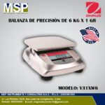 Balanza de precisión OHAUS modelo V31XW6 de 6 kg x 1 gr de MSP Instrumentos.