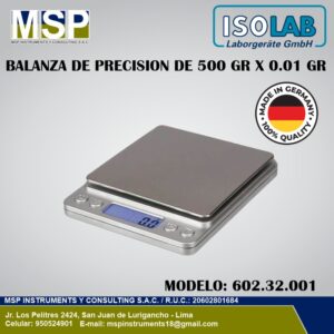 Balanza de precisión de 500 g x 0.01 g ISOLAB modelo 602.32.001.