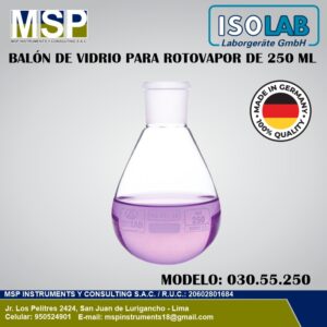 Balón de vidrio para rotavapor de 250 ml ISOLAB modelo 030.55.250.