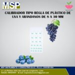 Calibrador tipo regla de plástico para uva y arándano de 8 a 30 mm