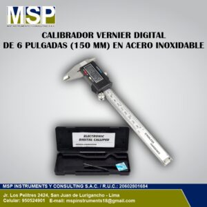 Calibrador vernier digital de 6 pulgadas (150 mm) en acero inoxidable.