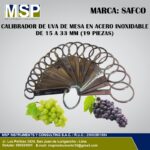 Calibrador de uva de mesa de acero inoxidable de 15 a 33 mm marca SAFCO de 19 piezas.