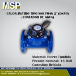Caudalímetro tipo Woltman de 2 pulgadas DN50 en hierro fundido azul para control de agua.