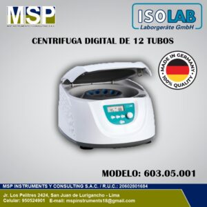 Centrífuga digital de 12 tubos ISOLAB modelo 603.05.001.