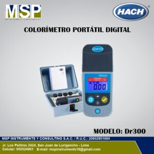 Colorímetro portátil digital Hach DR300 con maletín de transporte para análisis fotométrico de agua