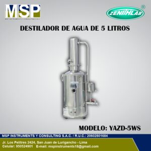 Destilador de agua Zenitlab de 5 litros modelo YAZD-5WS