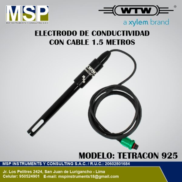 Electrodo de conductividad WTW Tetracon 925 con cable de 1.5 metros por MSP Instruments