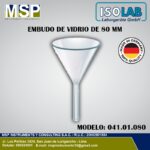 Embudo de vidrio de 80 mm ISOLAB modelo 041.01.080.