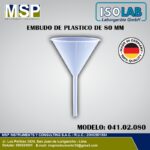 Embudo de plástico de 80 mm ISOLAB modelo 041.02.080.