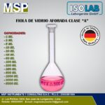 Fiola de vidrio aforada clase A marca ISOLAB