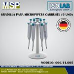 Soporte carrusel giratorio ISOLAB para almacenamiento de micropipetas.