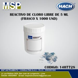 Reactivo de cloro libre Hach 1407728 frasco por 1000 unidades 5 ml