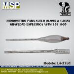 Hidrómetro para suelo de 0.995 a 1.038 gravedad específica ASTM 151 H-05 FORNEY modelo LA-3781.