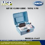 Kit comparador visual Hach modelo CN-67 para medición de cloro libre, cloro total y pH en agua