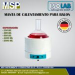 Manta de calentamiento analógica ISOLAB para balones de destilación.