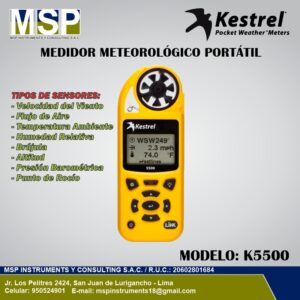 Medidor meteorologico portatil Kestrel K5500 con brujula y flujo de aire de MSP Instruments