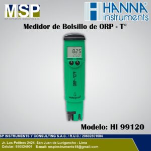 Medidor de bolsillo de ORP y temperatura Hanna Instruments modelo HI 98120.