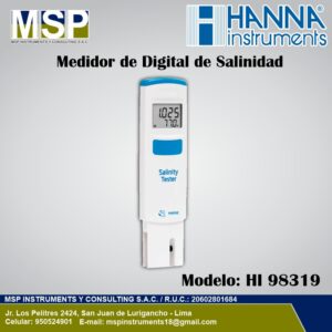Medidor digital portátil de salinidad marina tipo bolsillo marca Hanna Instruments modelo HI 98319