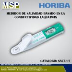 Medidor de salinidad compacto Horiba LAQUAtwin basado en conductividad eléctrica.