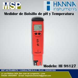 Medidor de bolsillo digital de pH y temperatura Hanna Instruments HI 98127 pHep 4