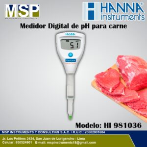 Medidor digital de pH para carne Hanna Instruments HI 981036 Foodcare con electrodo de penetración