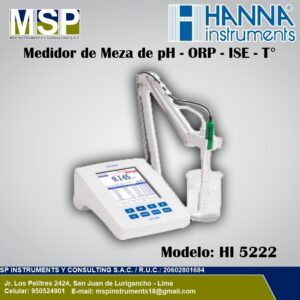 Medidor de mesa de pH, ORP, ISE y temperatura Hanna Instruments modelo HI 5222.