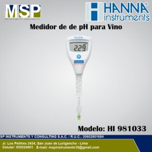 Medidor de pH para vino Hanna Instruments modelo HI 981033