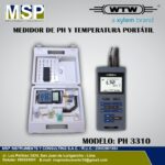 Medidor de pH y temperatura portatil WTW modelo pH 3310 en maletin de MSP Instruments.