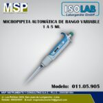 Micropipeta automática de rango variable de 1 a 5 mL ISOLAB modelo 011.05.905.