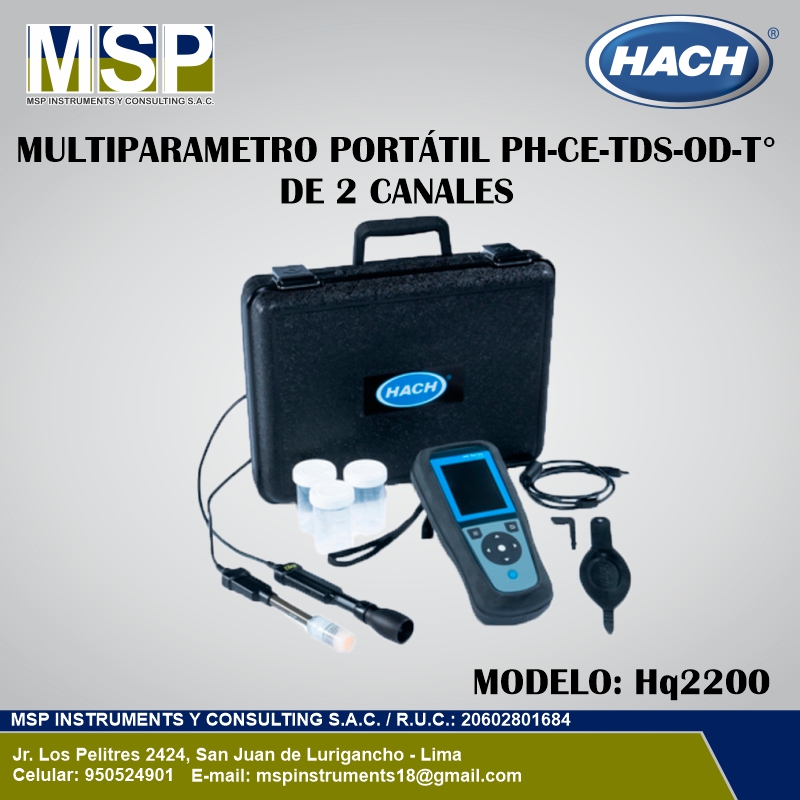 Hach HQ2200 - Multiparámetro Portátil de 2 Canales