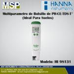 Medidor multiparámetro de bolsillo GroLine para pH, CE, TDS y temperatura marca Hanna Instruments modelo HI 98131