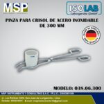 Pinza para crisol de acero inoxidable de 300 mm ISOLAB modelo 038.06.300.