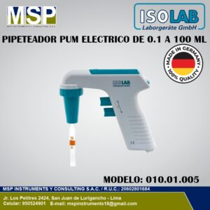 Pipeteador eléctrico de 0.1 a 100 mL ISOLAB modelo 010.01.005.