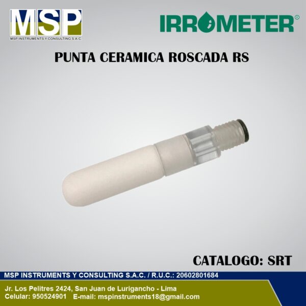 Punta Cerámica Roscada RS Irrometer Punta cerámica roscada RS Irrometer para tensiómetros agrícolas.