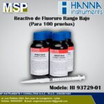 Kit de reactivo de fluoruro de rango bajo Hanna Instruments HI 93729-01 con frascos y jeringa para 100 pruebas