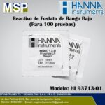 Sobres de reactivo de fosfato de rango bajo Hanna Instruments HI 93713-01 para 100 pruebas