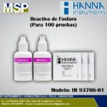 Frascos y sobres de reactivo de fósforo Hanna Instruments HI 93706-01 para 100 pruebas.