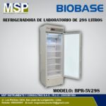 Refrigeradora de laboratorio de 298 litros Biobase modelo BPR-5V298 con puerta de vidrio abierta