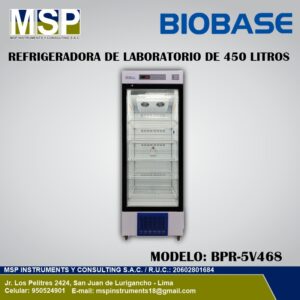Refrigeradora de laboratorio de 450 litros Biobase modelo BPR-5V458 con puerta de vidrio