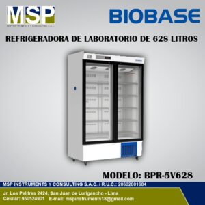 Refrigeradora de laboratorio de 628 litros Biobase modelo BPR-5V628 con doble puerta de vidrio