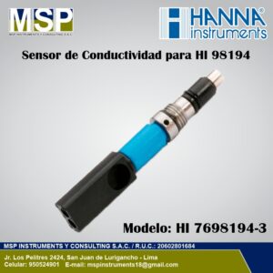 Sensor de conductividad eléctrica de repuesto Hanna Instruments modelo HI 7698194-3.