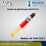 Sensor de pH y mV de repuesto Hanna Instruments modelo HI 7698194-1.